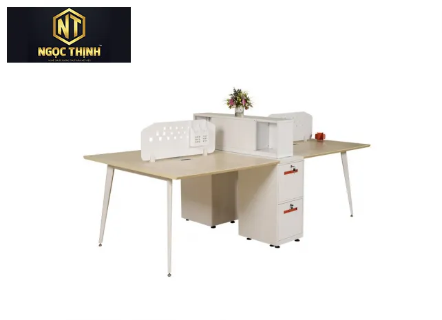 Tổng hợp 100+ bàn làm việc theo từng cụm có 4 người được sản xuất tại Nội Thất Ngọc Thịnh